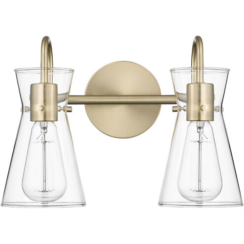 Camellia 2 Light 13.4 inch Modern Gold Vanity Light Wall Light